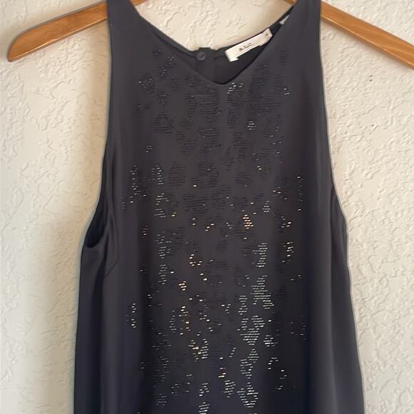 A.L.C. Black Sparkle Studs Sleeveless Tank Top Viscose ALC Date Night Glam Party - Picture 2 of 8